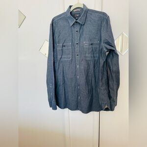 100% Men's gray Denim Shirt size L